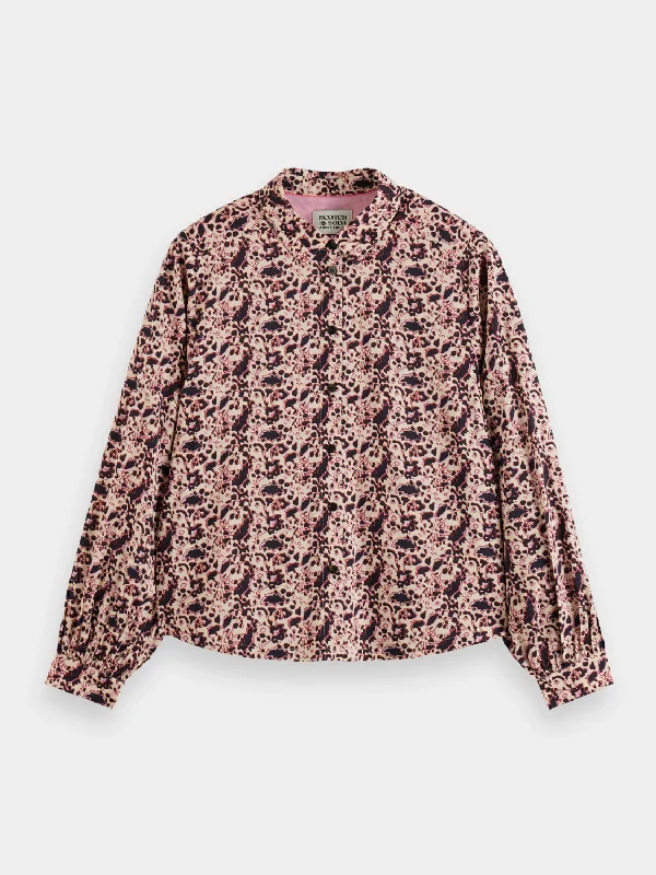 Printed balloon sleeve shirt