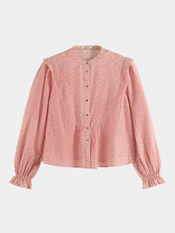 Printed shirt with shoulder detail