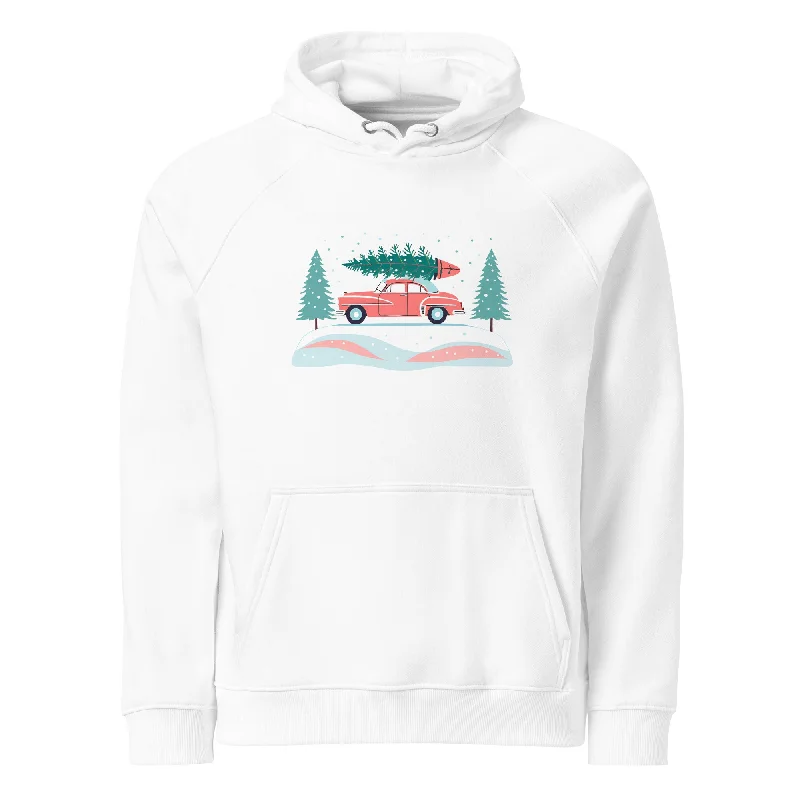 Festive Spirit Christmas Graphic Women Eco Raglan Hoodie