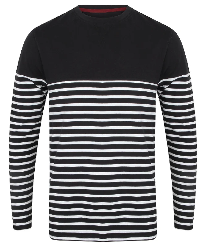 Navy/White - Long sleeve Breton striped T