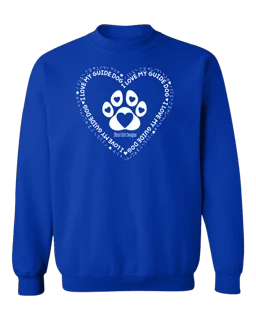 3D I Love My Guide Dog Crewneck Sweatshirt - Royal Blue