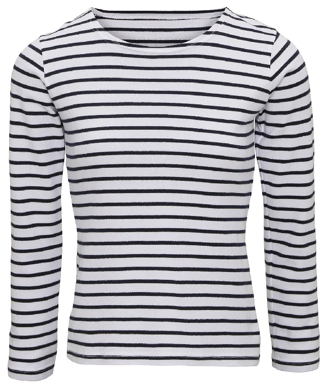 White/Navy - Women's Marinière coastal long sleeve tee