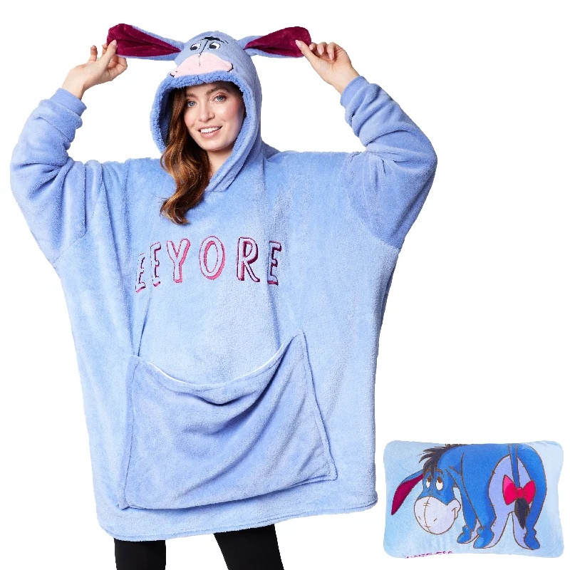 Disney Blanket Hoodie - Adults 2 in 1 Oversized Fleece Hoodie - Eeyore