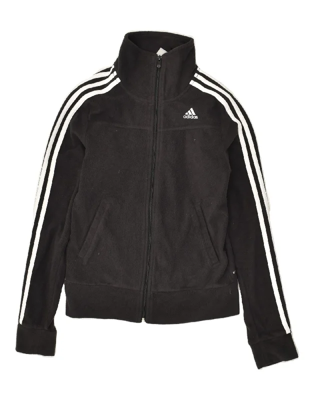 ADIDAS Womens Climawarm Fleece Jacket UK 10 Small  Black Polyester