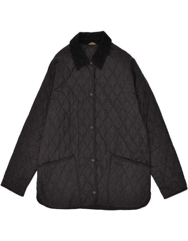 BARBOUR Womens Quilted Jacket UK 14 Large   Black Polyamide