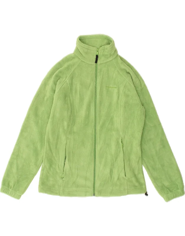 COLUMBIA Womens Fleece Jacket UK 14 Medium Green Polyester