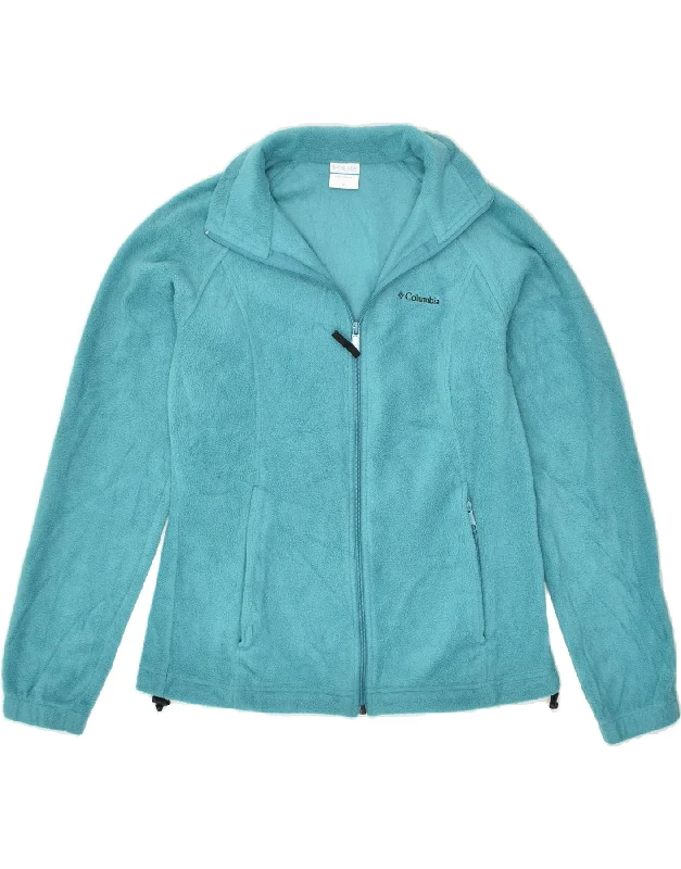 COLUMBIA Womens Fleece Jacket UK 14 Medium Turquoise Polyester