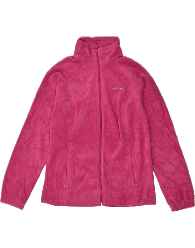 COLUMBIA Womens Fleece Jacket UK 16 Large Pink Polyester