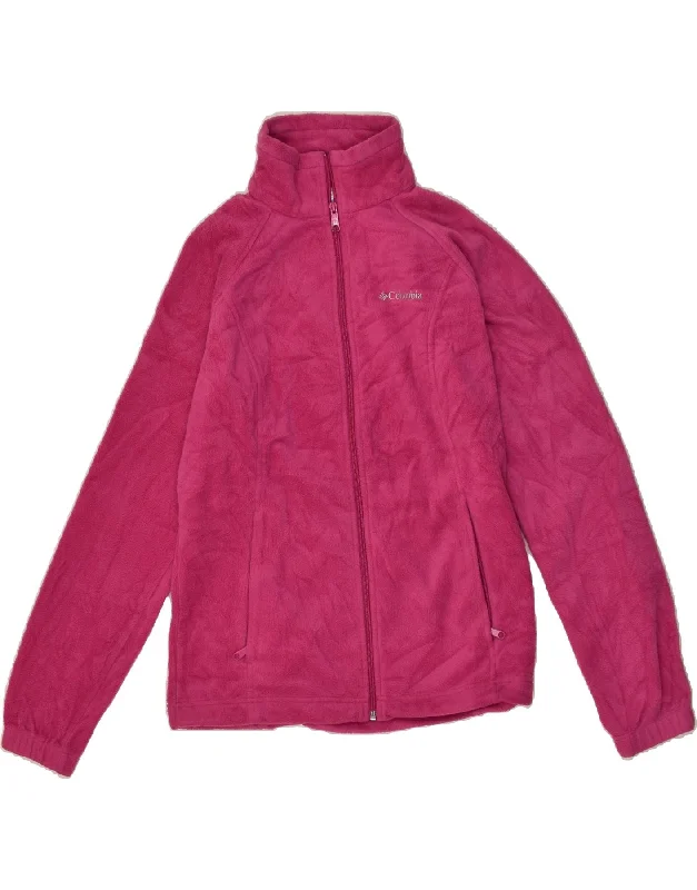 COLUMBIA Womens Fleece Jacket UK 16 Large Pink Polyester