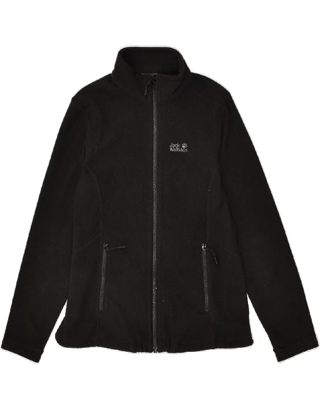 JACK WOLFSKIN Womens Fleece Jacket UK 8/10 Small Black Polyester