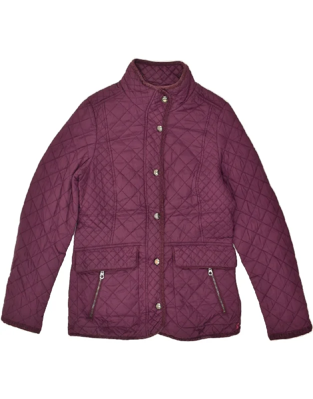 JOULES Womens Quilted Jacket UK 14 Medium Purple Polyamide