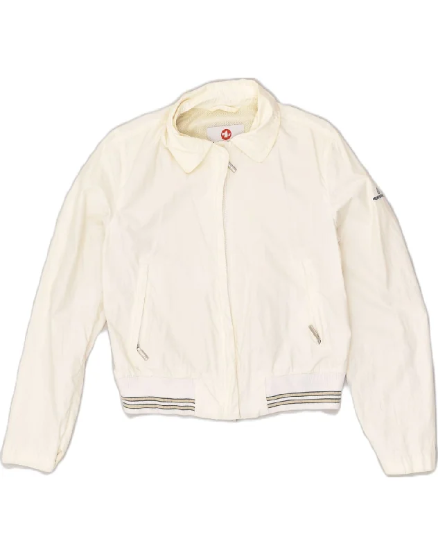 MURPHY & NYE Womens Bomber Jacket UK 10 Small White Cotton