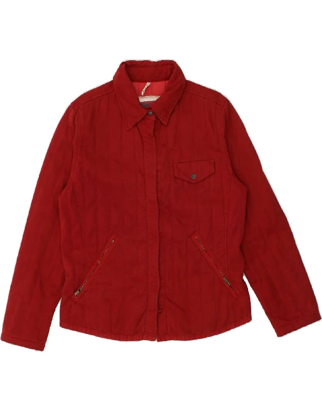 MURPHY & NYE Womens Bomber Jacket UK 18 XL Red Cotton