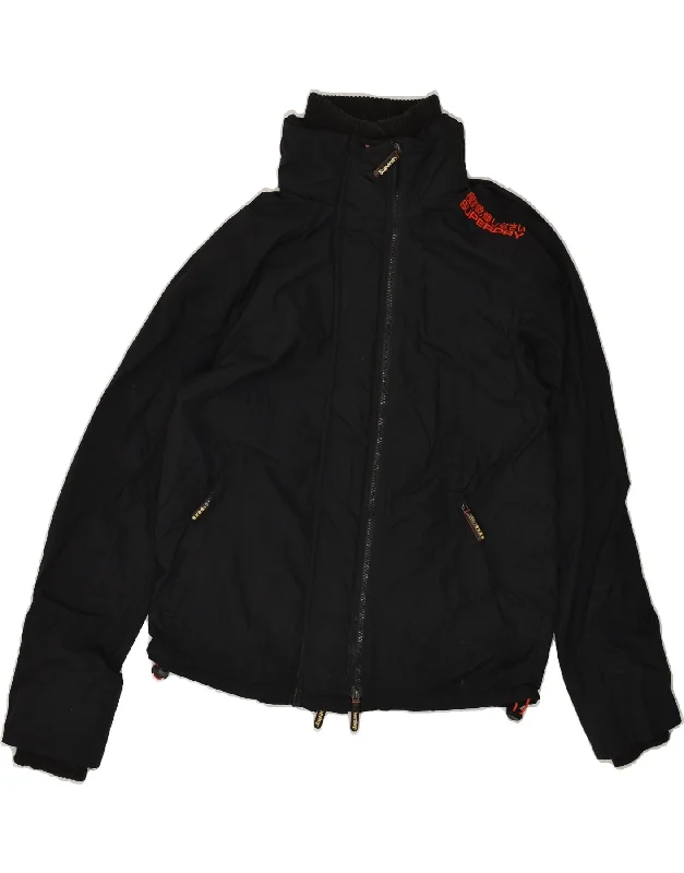 SUPERDRY Womens Rain Jacket UK 16 Large Black