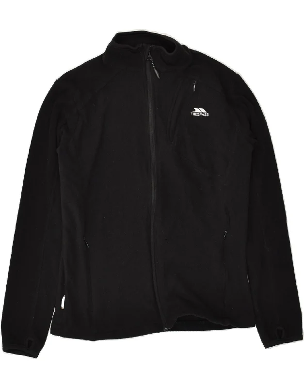 TRESPASS Womens Fleece Jacket UK 12 Medium Black Polyester