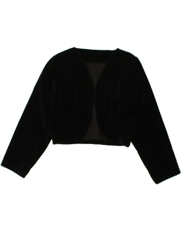 VINTAGE Womens Bolero Jacket UK 14 Medium Black