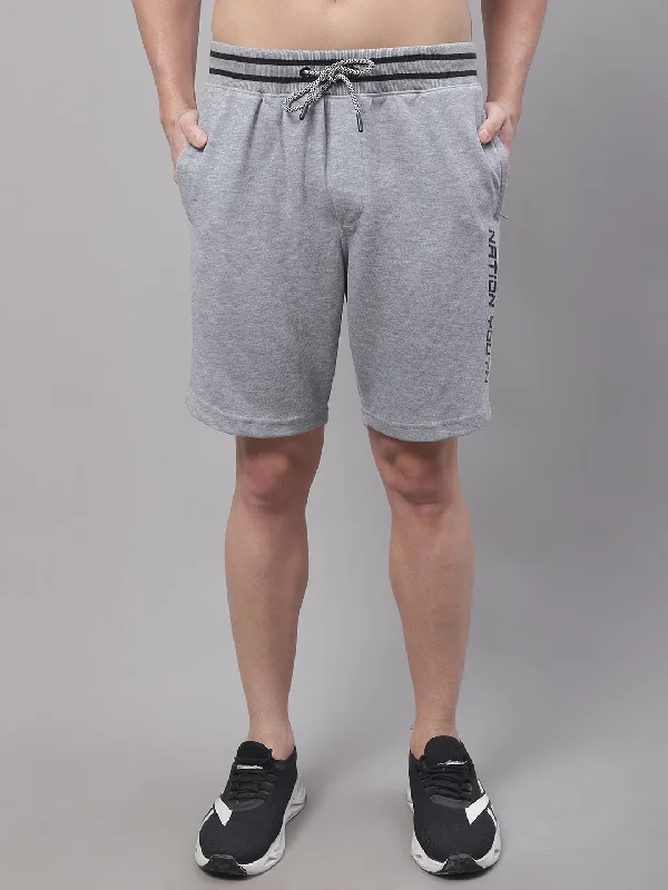 Men Grey Melange Shorts