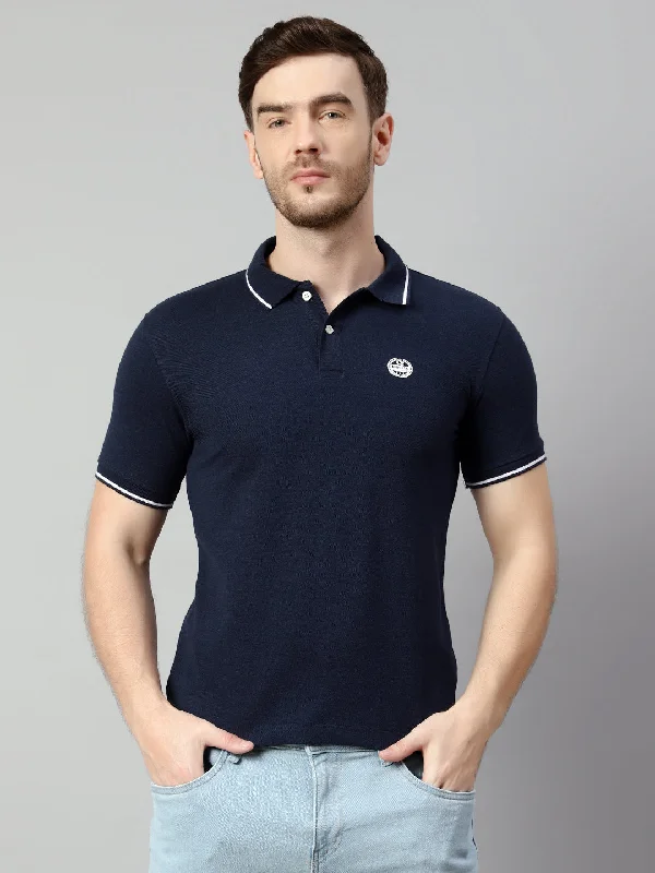 Men Indigo Melange T-Shirt