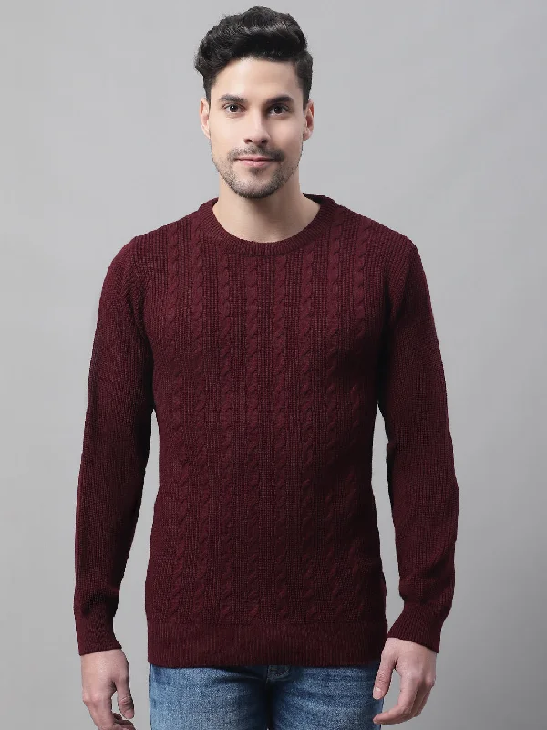 Men Maroon Sweater