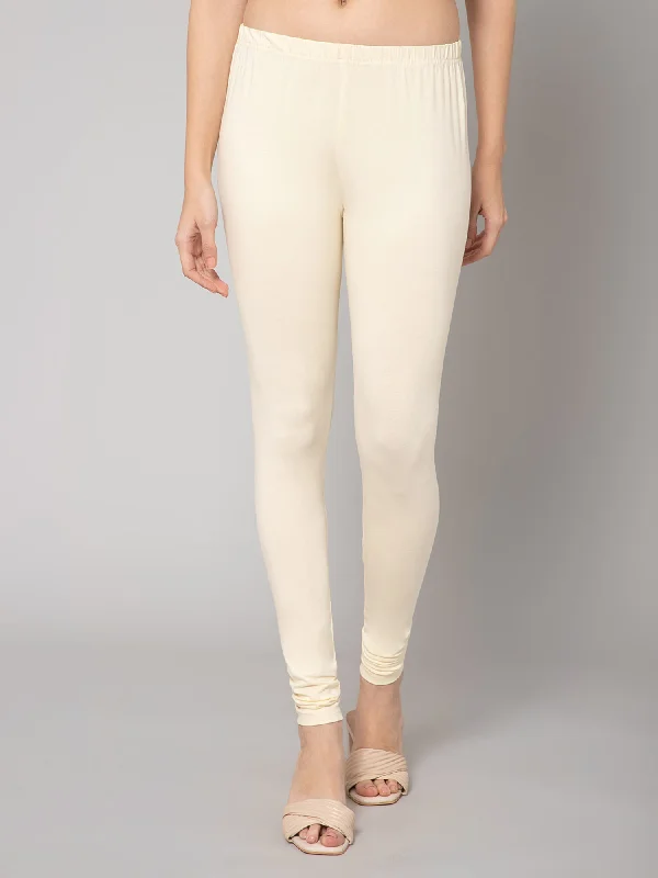 Women's Casual Skinny Fit Cream  Mid rise Leggings