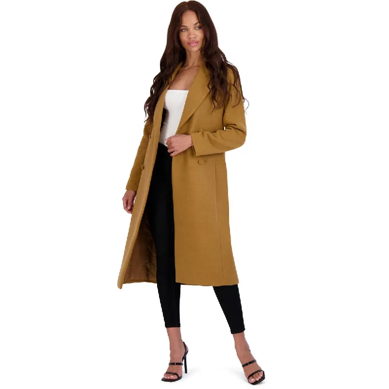 Womens Double-Breasted Structured Wool Coat