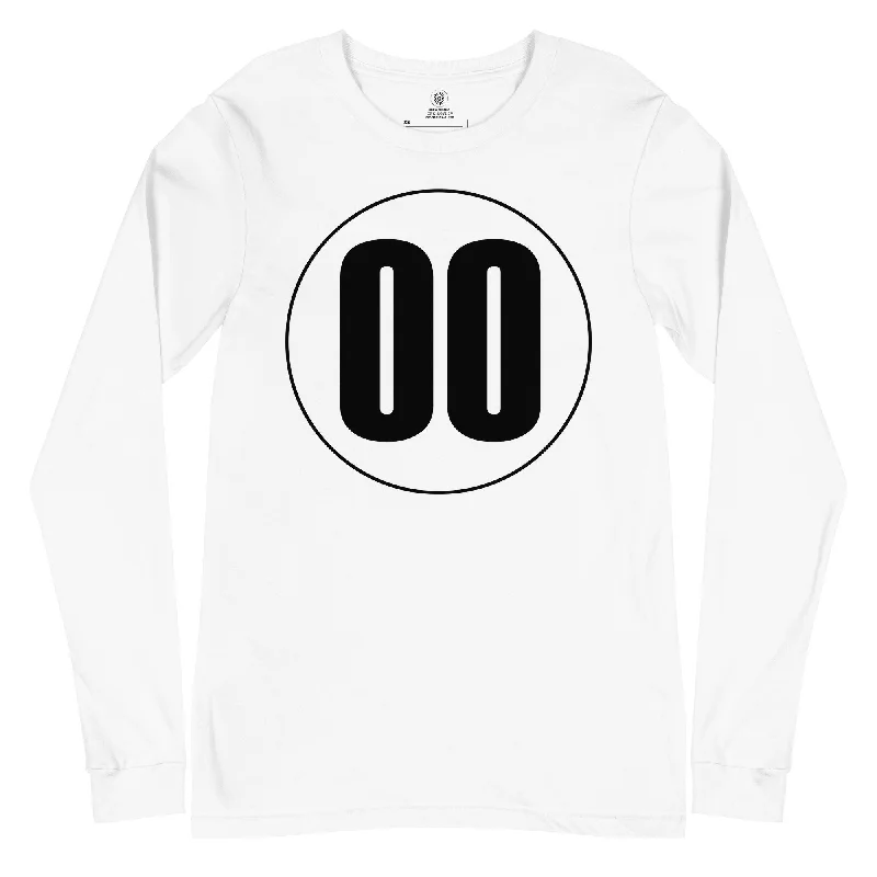 Unisex Long Sleeve Tee: Black on White 00