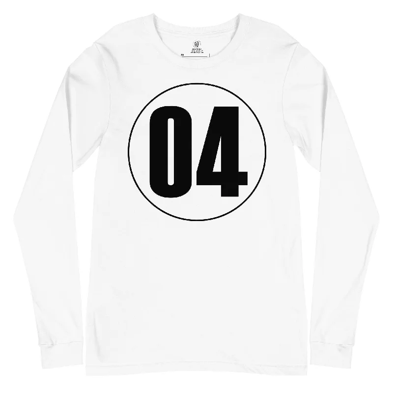 Unisex Long Sleeve Tee: Black on White 04