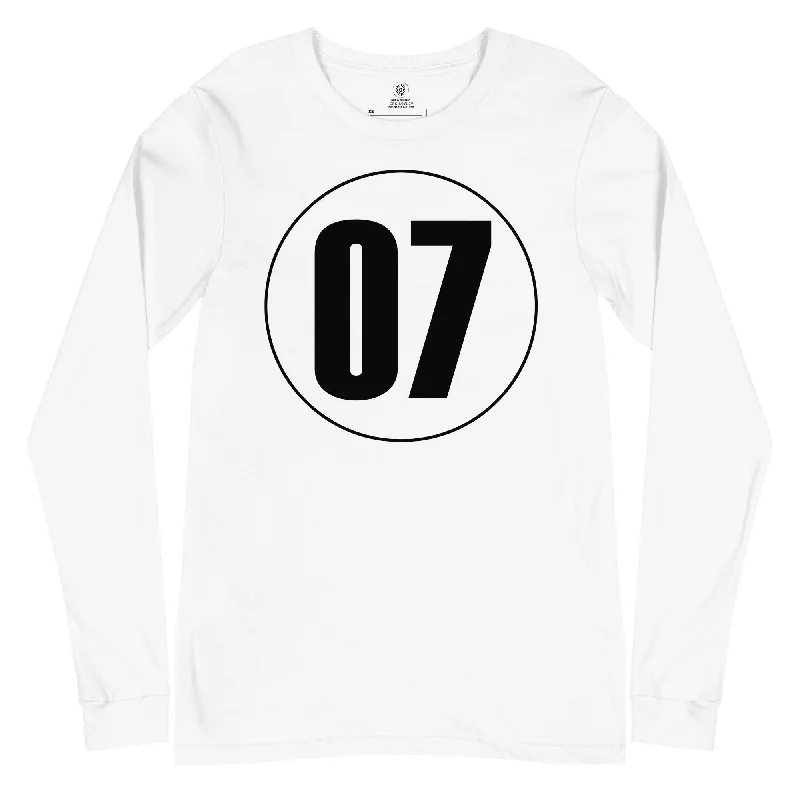 Unisex Long Sleeve Tee: Black on White 07