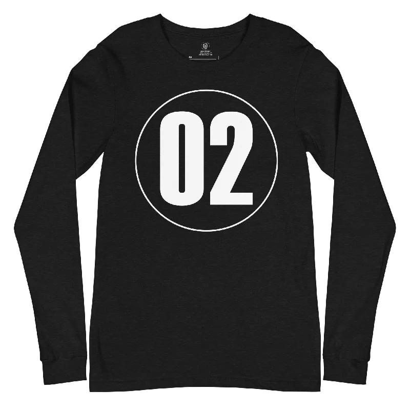 Unisex Long Sleeve Tee: White on Black 02