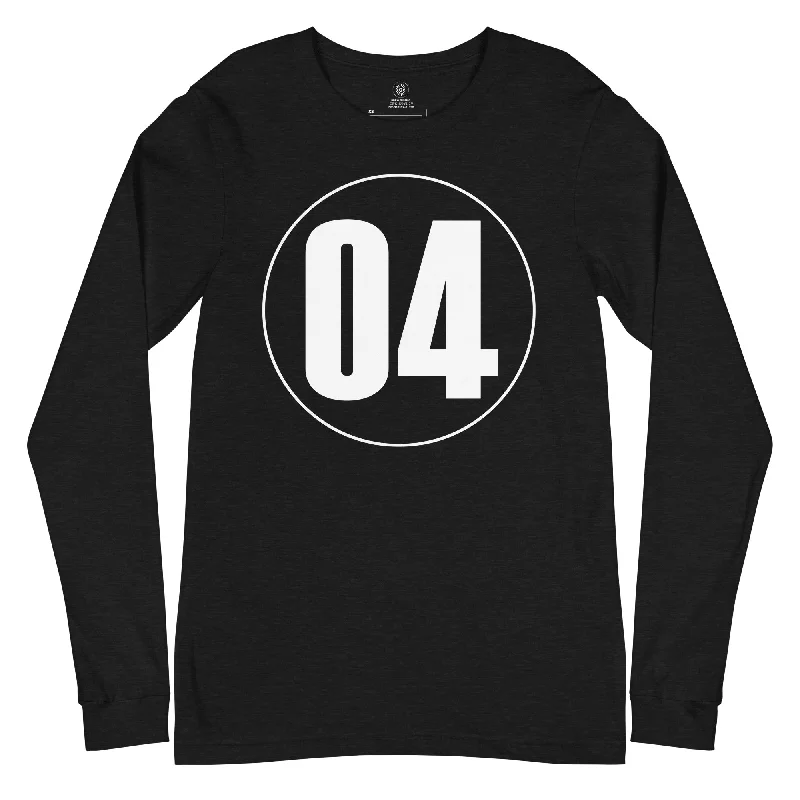 Unisex Long Sleeve Tee: White on Black 04