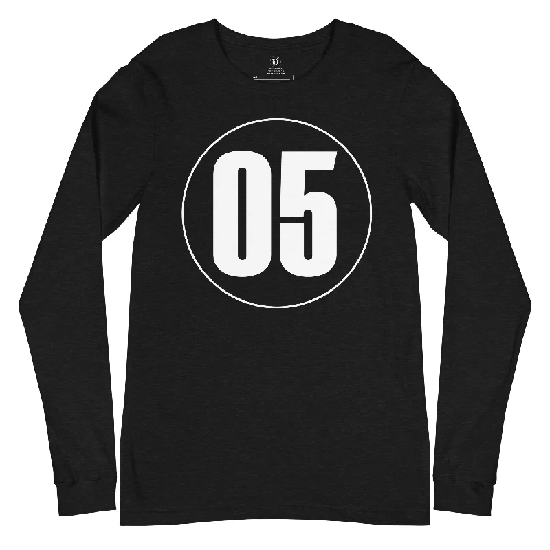 Unisex Long Sleeve Tee: White on Black 05