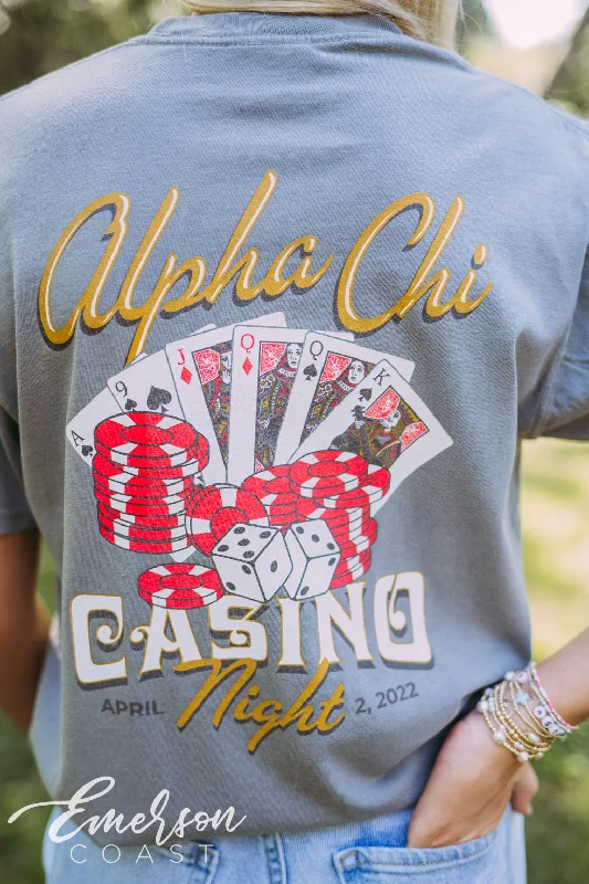 Alpha Chi Casino Night Pocket Tee