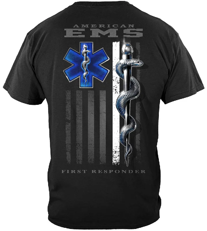 American EMS First Responder Ghost Flag Classic T-Shirt