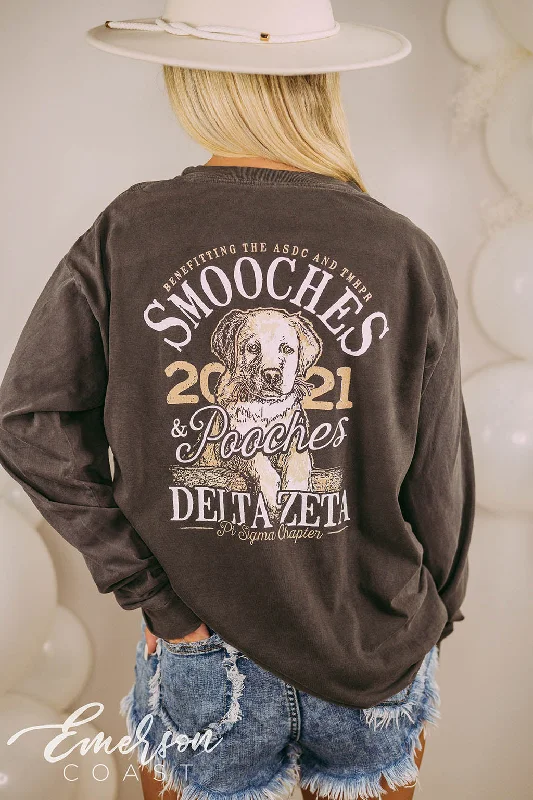 Delta Zeta Philanthropy Smooches and Pooches Long Sleeve Tee