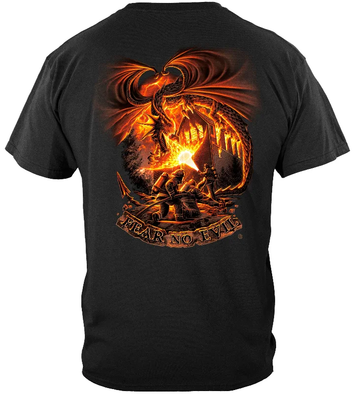 Fear No Evil Dragon vs Firefighter T-Shirt