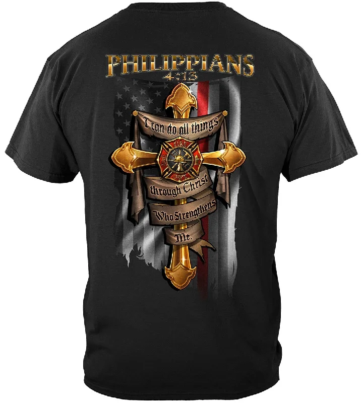 Firefighter Bible Verse Philipians 4: 13 I Can Do all things Thru Christ Classic T-Shirt