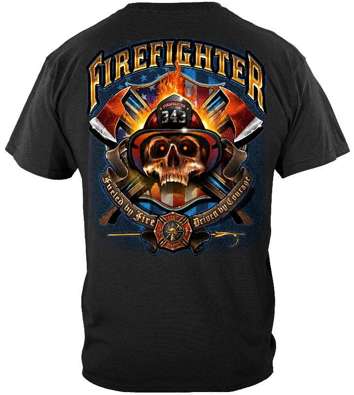 Firefighter Patriotic Skull T-Shirt