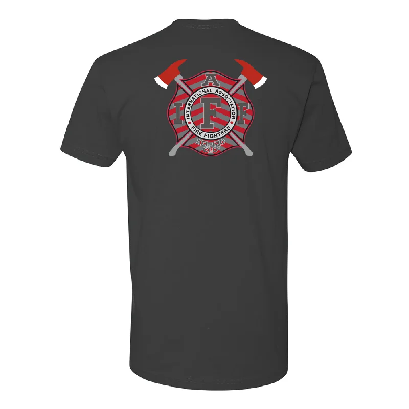 IAFF Grey & Red Chevron Crossed Axes Premium T-Shirt