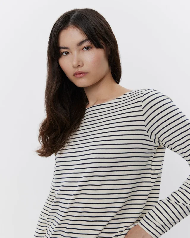 STEPHIESW T-SHIRT LONG SLEEVE - Navy Striped