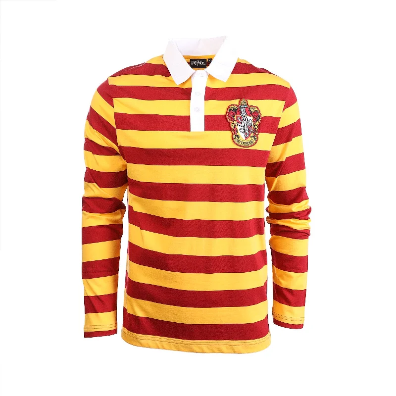 Adults Harry Potter Gryffindor Long Sleeve Striped Rugby Shirt Top